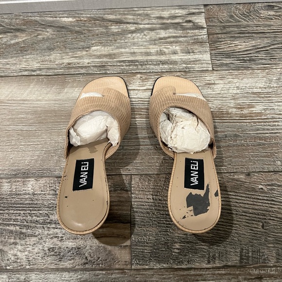 Van Eli Beige Textured Mules - Picture 4 of 6